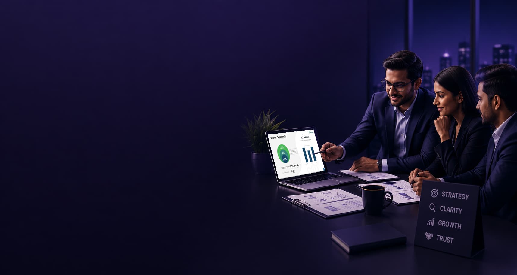 Corporate presentation being delivered in a boardroom